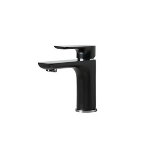 Robinet de lavabo monotrou noir et chrome à 1 poignée Black Ice par Sera homologué WaterSense