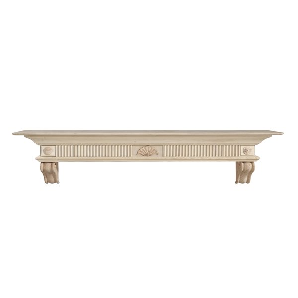 Pearl Mantels 72-in W x 16.75-in H x 10-in D Unfinished Pine Wood Mantel Shelf