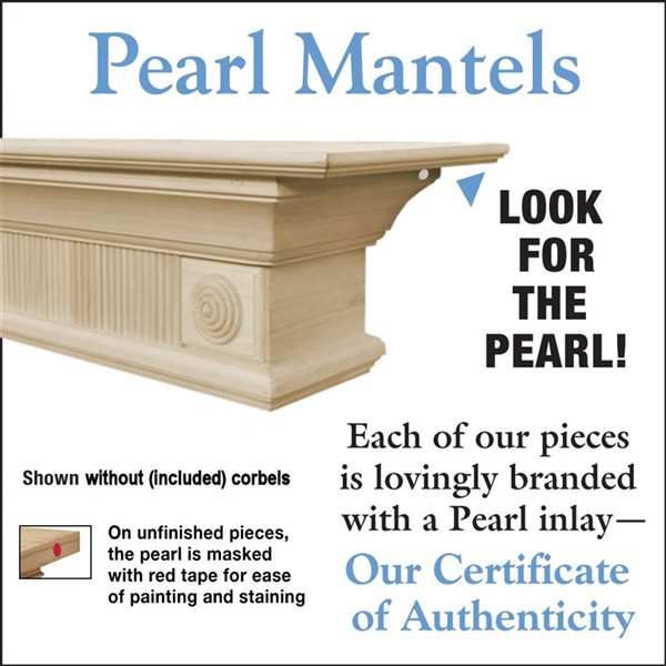 Pearl Mantels 72-in W x 16.75-in H x 10-in D Unfinished Pine Wood Mantel Shelf