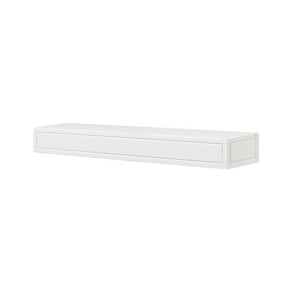 Pearl Mantels 72-in W x 5-in H x 9-in D Crisp White Pine Wood Mantel Shelf
