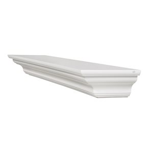 Pearl Mantels 72-in W x 5-in H x 10-in D Crisp White Pine Wood Mantel Shelf