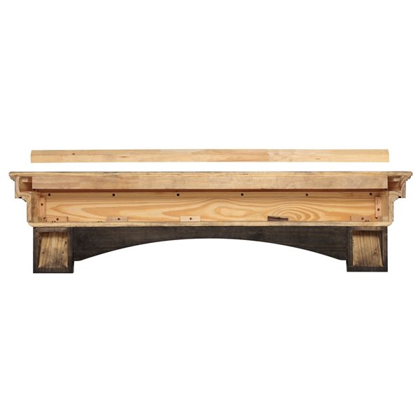 Pearl Mantels 48-in W x 12-in H x 9.5-in D Dark Roast Distressed Pine Wood Mantel Shelf