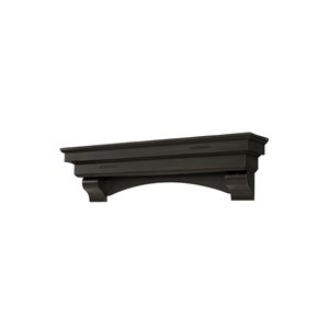Pearl Mantels 48-in W x 12-in H x 9.5-in D Dark Roast Distressed Pine Wood Mantel Shelf
