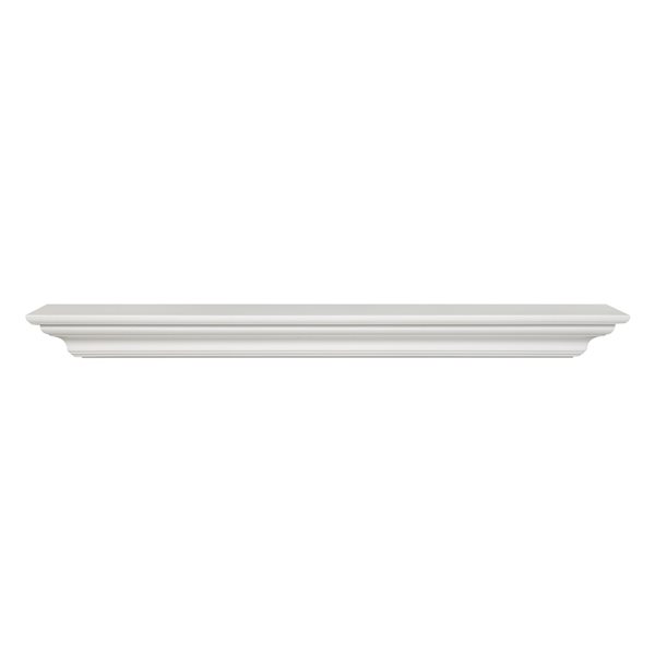 Pearl Mantels 48-in W x 5-in H x 10-in D Crisp White Pine Wood Mantel Shelf