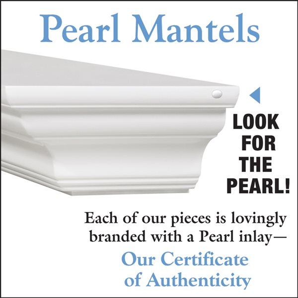 Pearl Mantels 48-in W x 5-in H x 10-in D Crisp White Pine Wood Mantel Shelf