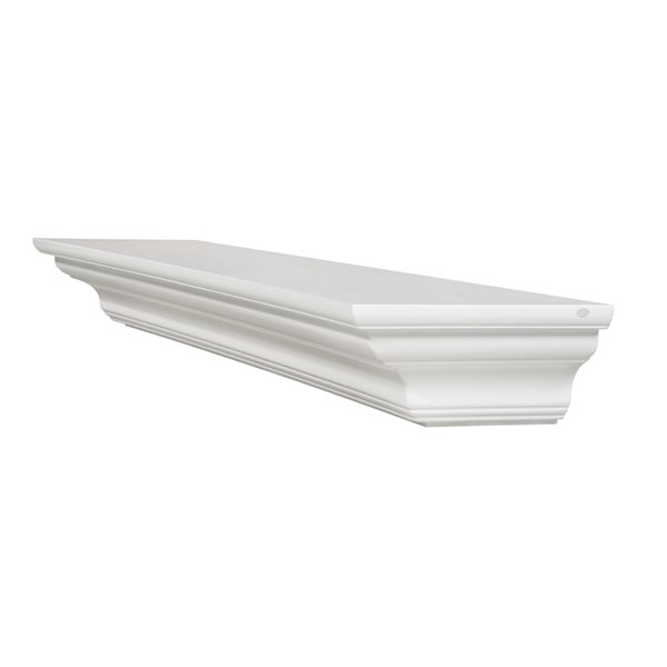 Pearl Mantels 48-in W x 5-in H x 10-in D Crisp White Pine Wood Mantel Shelf