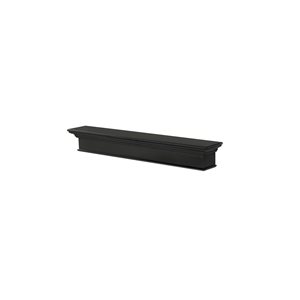 Pearl Mantels 48-in W x 8-in H x 9-in D Precision Black Pine Wood Mantel Shelf