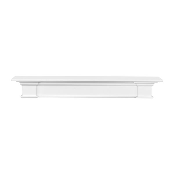 Pearl Mantels 48-in W x 8-in H x 11-in D Crisp White Pine Wood Mantel Shelf