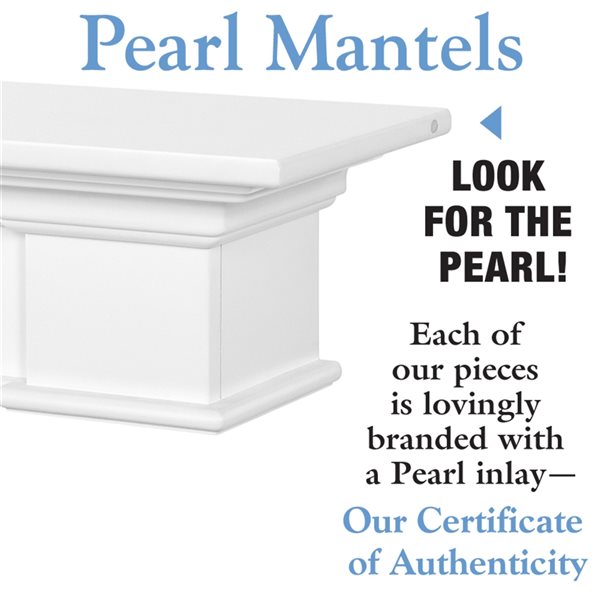 Pearl Mantels 48-in W x 8-in H x 11-in D Crisp White Pine Wood Mantel Shelf