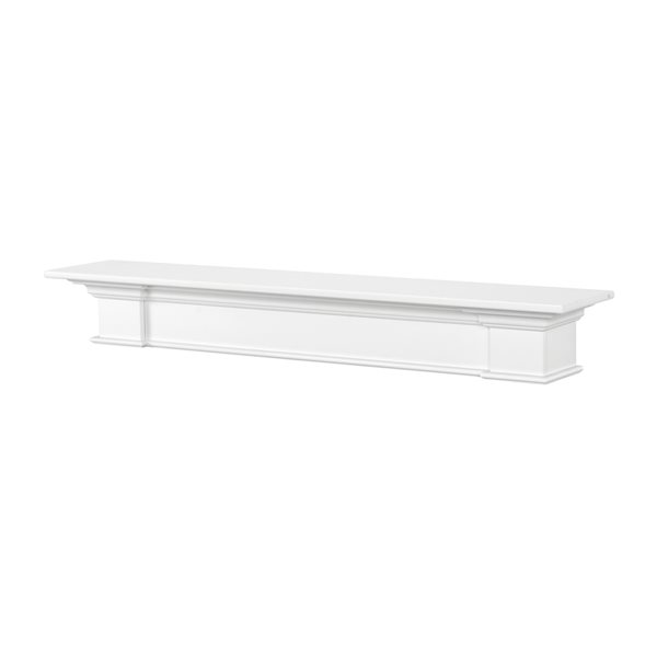 Pearl Mantels 48-in W x 8-in H x 11-in D Crisp White Pine Wood Mantel Shelf