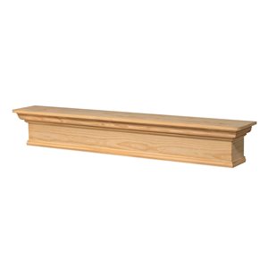 Pearl Mantels 60-in W x 9-in H x 9-in D Unfinished Distressed Pine Wood Mantel Shelf