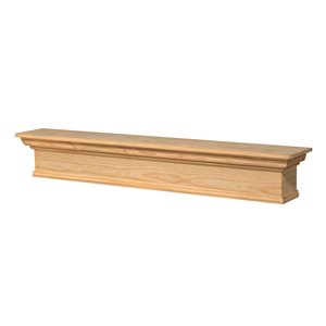 Pearl Mantels 48-in W x 9-in H x 9-in D Unfinished Distressed Pine Wood Mantel Shelf