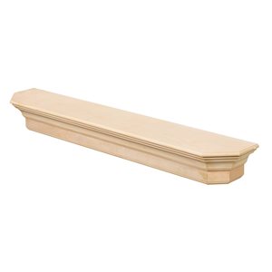 Pearl Mantels 60-in W x 7-in H x 10-in D Unfinished Pine Wood Mantel Shelf