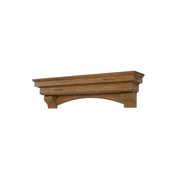 Pearl Mantels 48-in W x 12-in H x 9.5-in D Antique Distressed Pine Wood Mantel Shelf