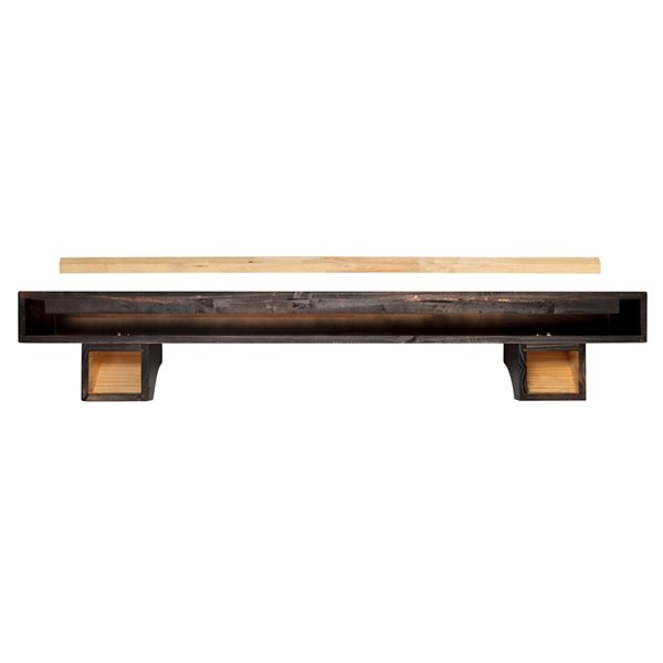 Pearl Mantels 72-in W x 10.5-in H x 9-in D Dark Roast Distressed Pine Wood Mantel Shelf