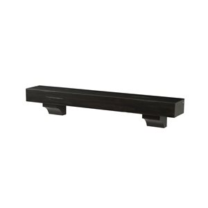 Pearl Mantels 72-in W x 10.5-in H x 9-in D Dark Roast Distressed Pine Wood Mantel Shelf