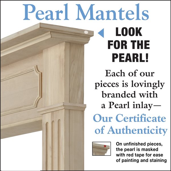 Pearl Mantels 64-in W x 52-in H x 8-in D Unfinished Pine Wood Mantel Surround