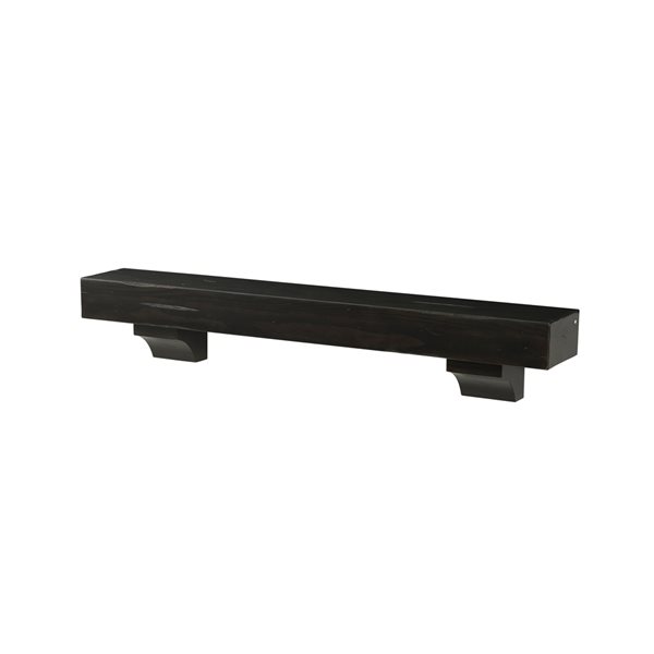 Pearl Mantels 60-in W x 10.5-in H x 9-in D Dark Roast Distressed Pine Wood Mantel Shelf