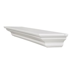 Pearl Mantels 60-in W x 5-in H x 10-in D Crisp White Pine Wood Mantel Shelf