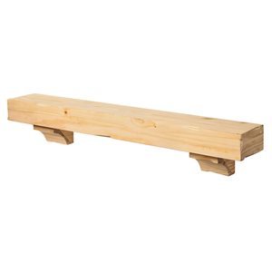 Pearl Mantels 72-in W x 10.5-in H x 9-in D Unfinished Distressed Pine Wood Mantel Shelf