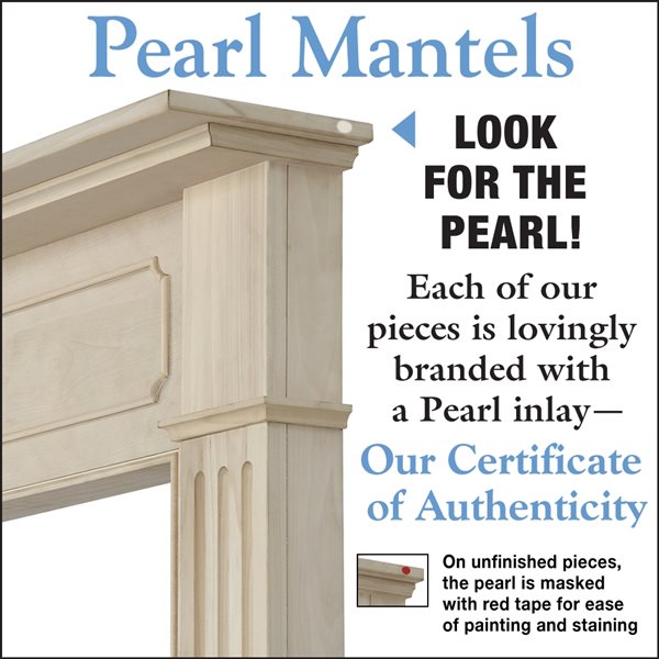 Pearl Mantels 64-in x 52-in x 8-in Unfinished Pine Wood Mantel Surround