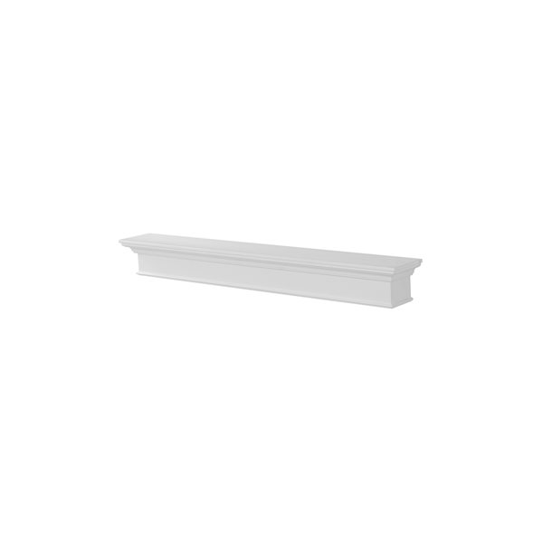 Pearl Mantels 60-in W x 8-in H x 9-in D Crisp White Pine Wood Mantel Shelf