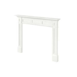 Pearl Mantels 65.25-in W x 52.75-in H x 7.75-in D Crisp White Pine Wood Mantel Shelf