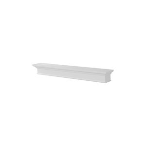 Pearl Mantels 48-in W x 8-in H x 9-in D Crisp White Pine Wood Mantel Shelf