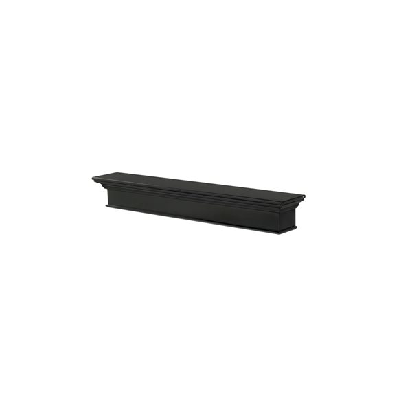 Pearl Mantels 60-in W x 8-in H x 9-in D Precision Black Pine Wood Mantel Shelf