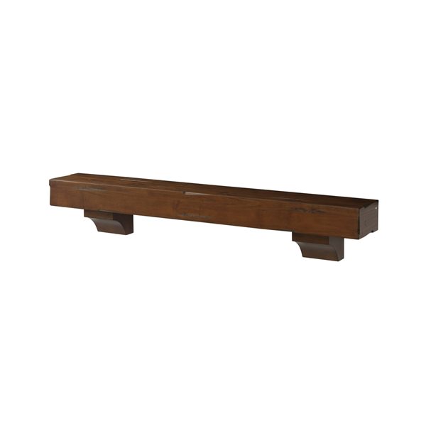 Pearl Mantels 60-in W x 10.5-in H x 9-in D Warm Cherry Distressed Finish Pine Wood Mantel Shelf