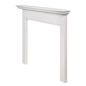 Pearl Mantels 65-in W x 51-in H x 7-in D Crisp White Pine Wood Mantel Shelf