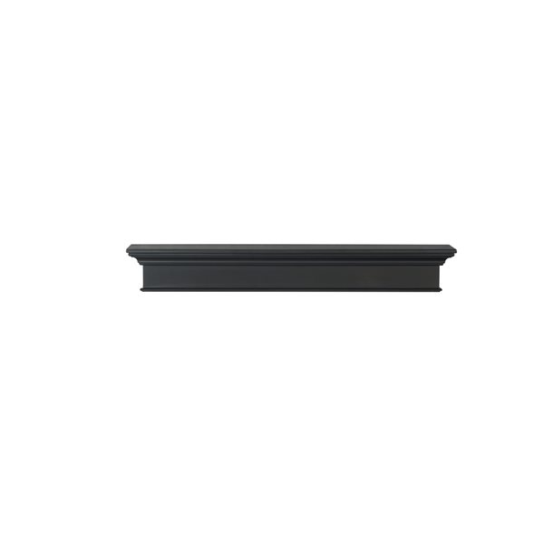 Pearl Mantels 72-in W x 8-in H x 9-in D Precision Black Pine Wood Mantel Shelf