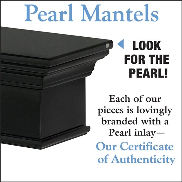 Pearl Mantels 72-in W x 8-in H x 9-in D Precision Black Pine Wood Mantel Shelf