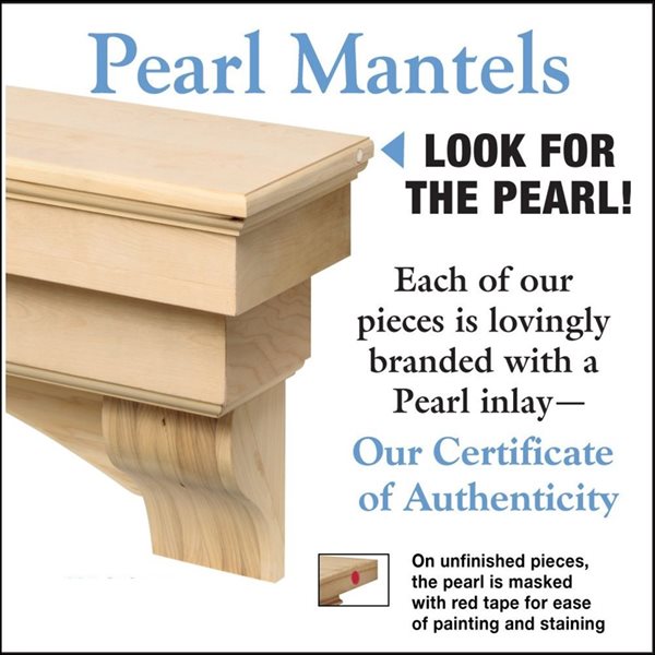 Pearl Mantels 48-in W x 12-in H x 9.5-in D Unfinished Pine Wood Mantel Shelf