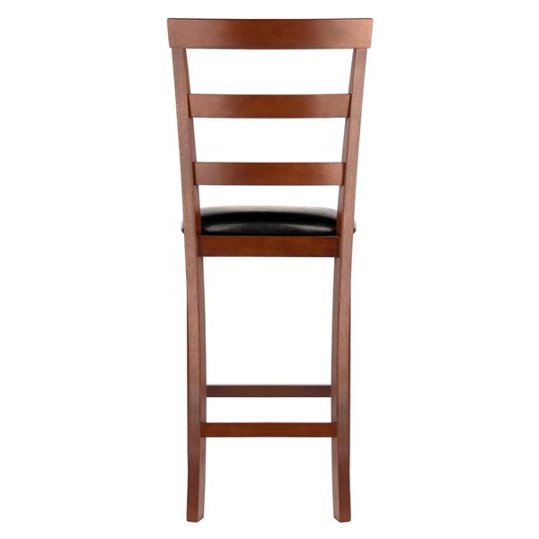 Tabouret rembourré noyer/noir Simone à hauteur de comptoir (22 po à 26 o) par Winsome Wood, paquet de 2