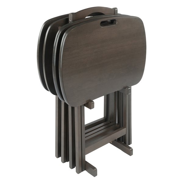 Winsome Wood Lucca 5-Piece Snack Table Set - Oyster Grey