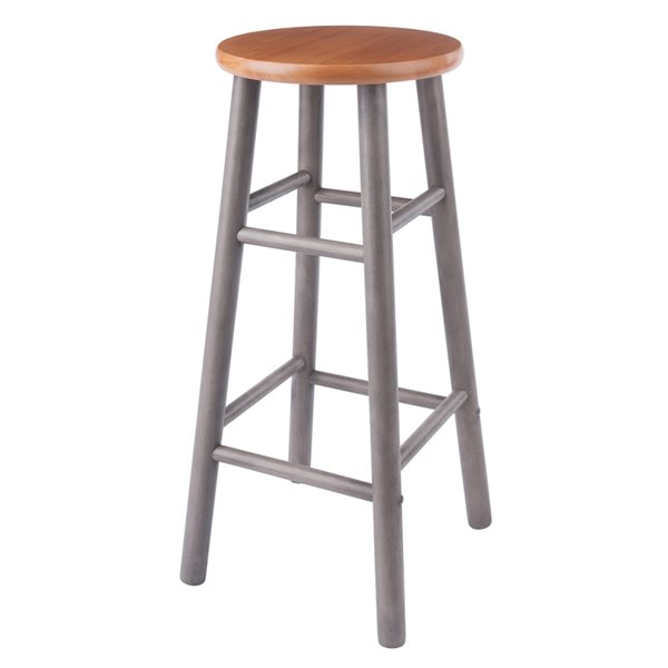 Tabouret de bar en Tek gris Huxton 27 po à 35 po par Winsome Wood, paquet de 2