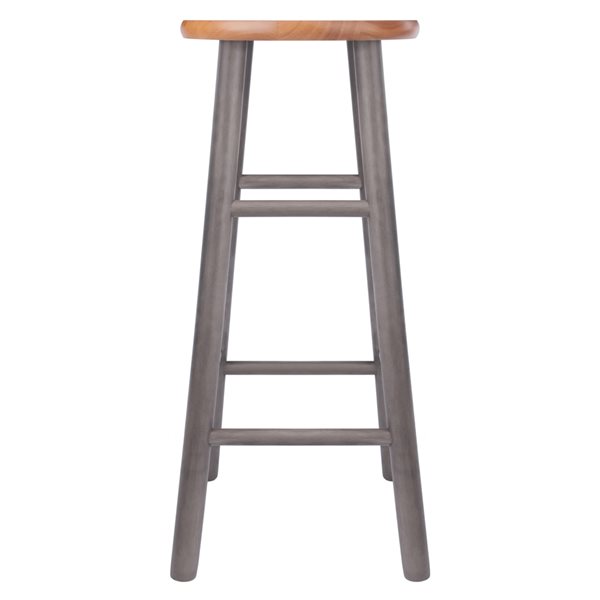 Tabouret de bar en Tek gris Huxton 27 po à 35 po par Winsome Wood, paquet de 2