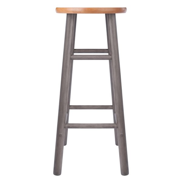 Tabouret de bar en Tek gris Huxton 27 po à 35 po par Winsome Wood, paquet de 2