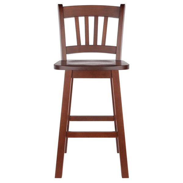 Winsome Wood Fina Walnut Counter Height (22-in To 26-in) Swivel Bar Stool