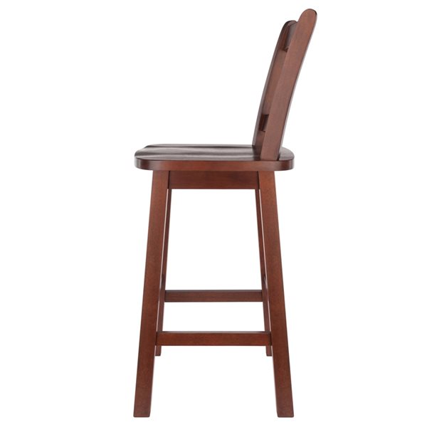 Winsome Wood Fina Walnut Counter Height (22-in To 26-in) Swivel Bar Stool