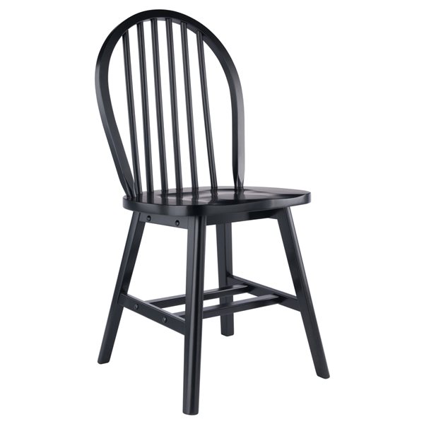 Winsome Wood Set of 2 Windsor Transitional Side Chair - Black