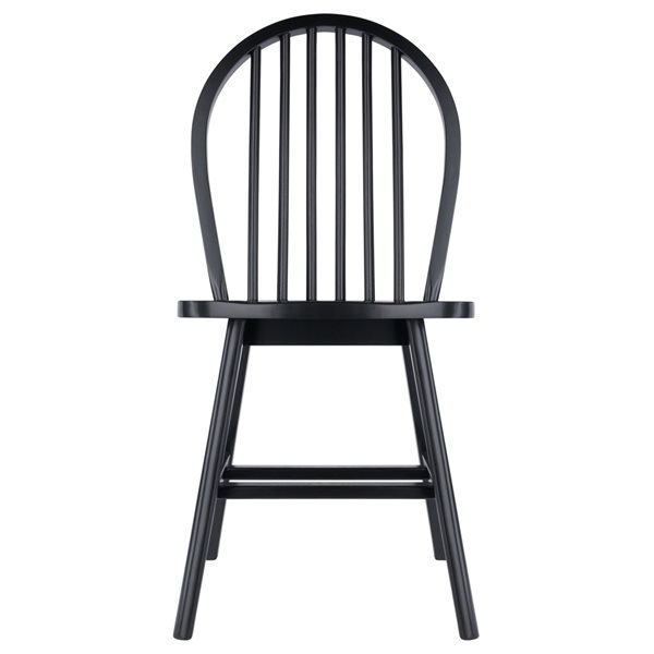 Winsome Wood Set of 2 Windsor Transitional Side Chair - Black