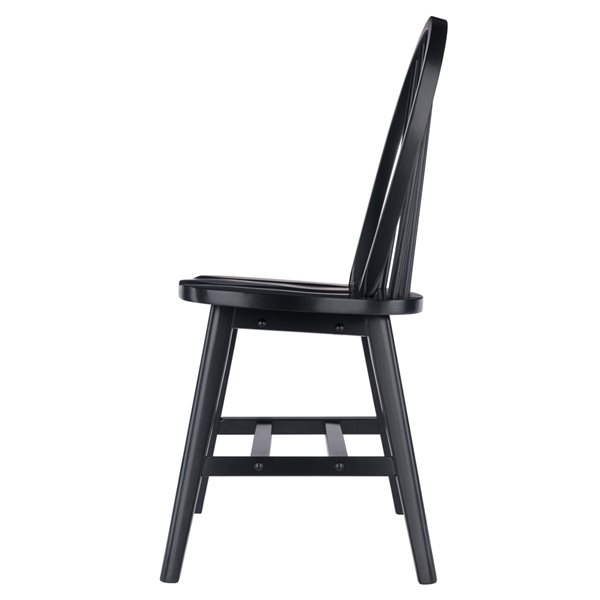 Winsome Wood Set of 2 Windsor Transitional Side Chair - Black