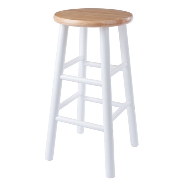 Tabouret Huxton blanc à hauteur de comptoir (22 po à 26 po) par Winsome Wood, paquet de 2