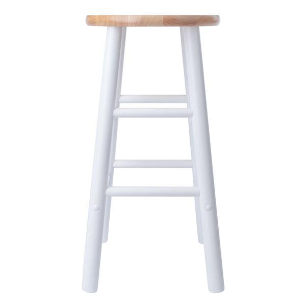 Tabouret Huxton blanc à hauteur de comptoir (22 po à 26 po) par Winsome Wood, paquet de 2