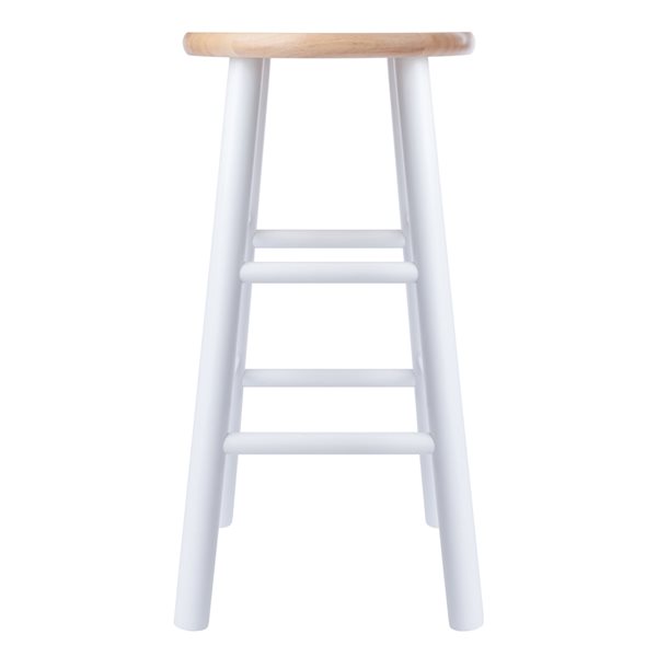 Tabouret Huxton blanc à hauteur de comptoir (22 po à 26 po) par Winsome Wood, paquet de 2