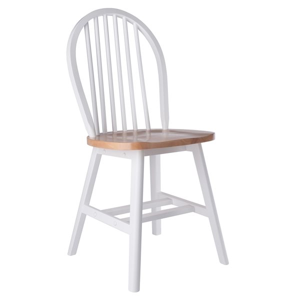 Winsome Wood Set of 2 Windsor Transitional Side Chair - Natural/White