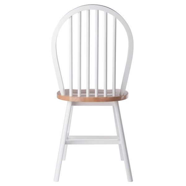 Winsome Wood Set of 2 Windsor Transitional Side Chair - Natural/White