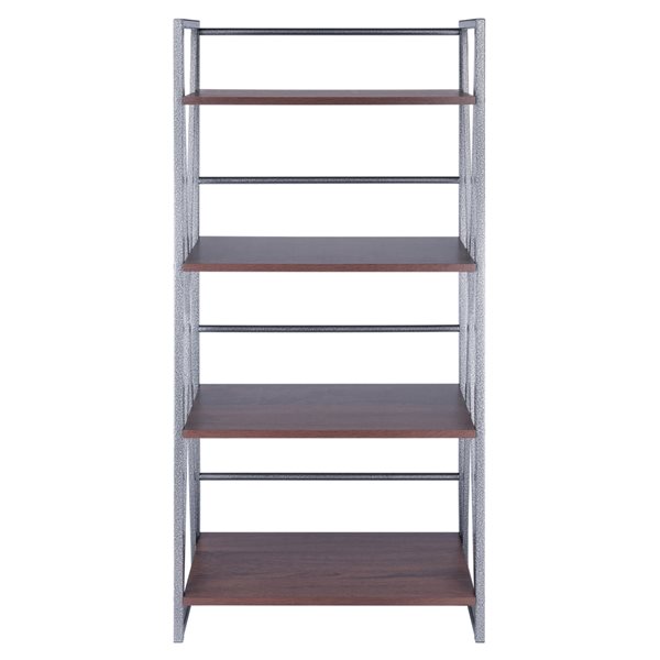 Winsome Wood Isa 4-Tier Shelf - Graphite and Walnut